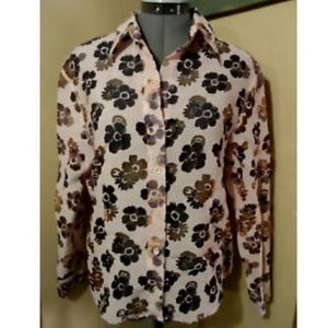 FRENCH DRESSING Button Shirt 10 Pink floral top